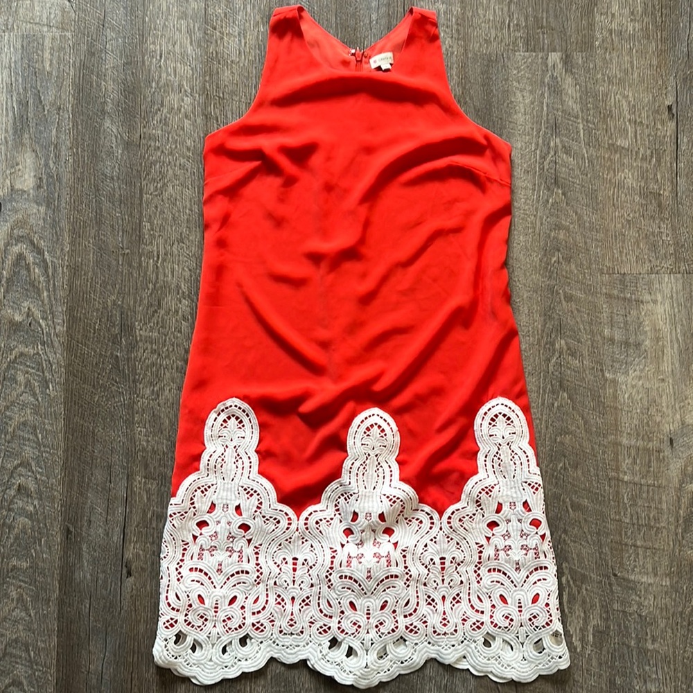 Cremieux A-Line Lace Trim Dress